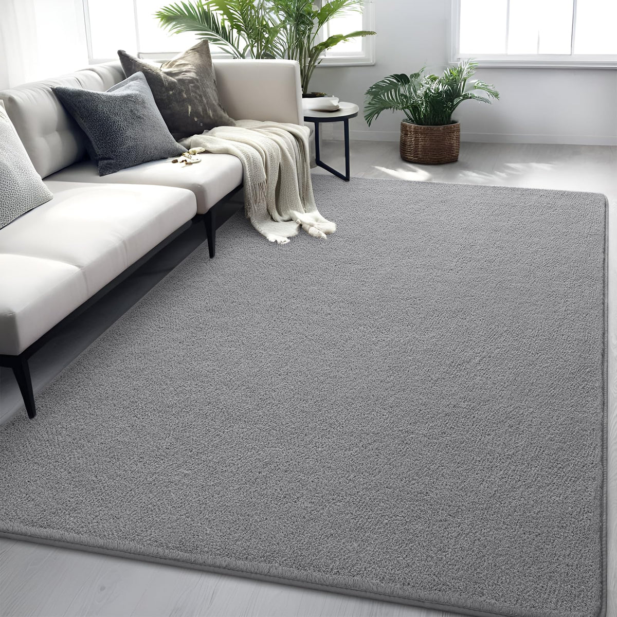 4x6 Grey Area Rug Modern Aesthetic Minimalist