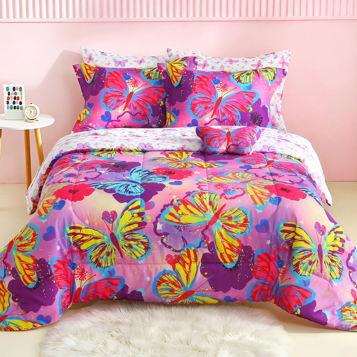 Mooreeke Kids Twin Comforter Sets for Boys 6 Pieces Truck Blue Bedding Set for Teens Soft Microfiber Kids Bed in A Bag with Comforter, Sheet Set, Shams and Decorative Toy Pillow All Season