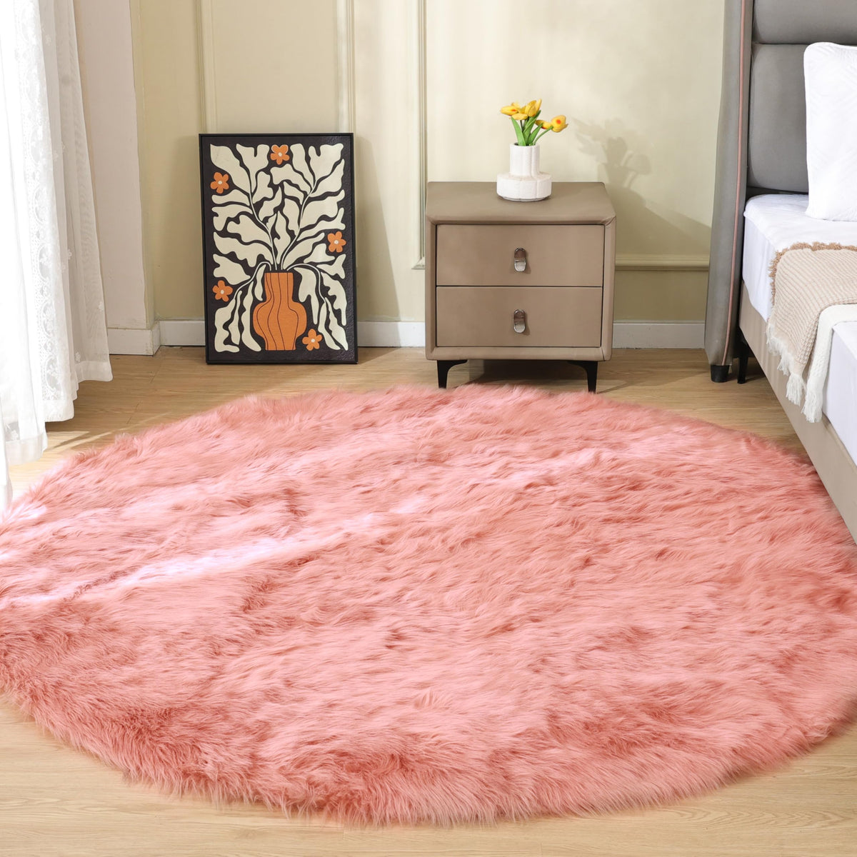 ORINOVA White Faux Sheepskin Fuzzy Fur Rugs for Bedroom Small Machine Washable Fluffy Area Rugs for Living Room 2x4 Shag Nursery Rug
