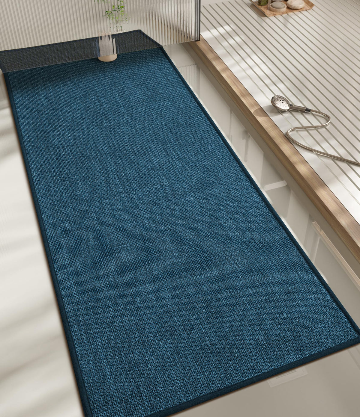 chakme Bathroom Rugs Mat 24x17, Ultra Thin Non Slip Bath Mat Small Quick Dry Absorbent Bath Mat for Bathroom Floor, (Dark Beige, 24"x17")