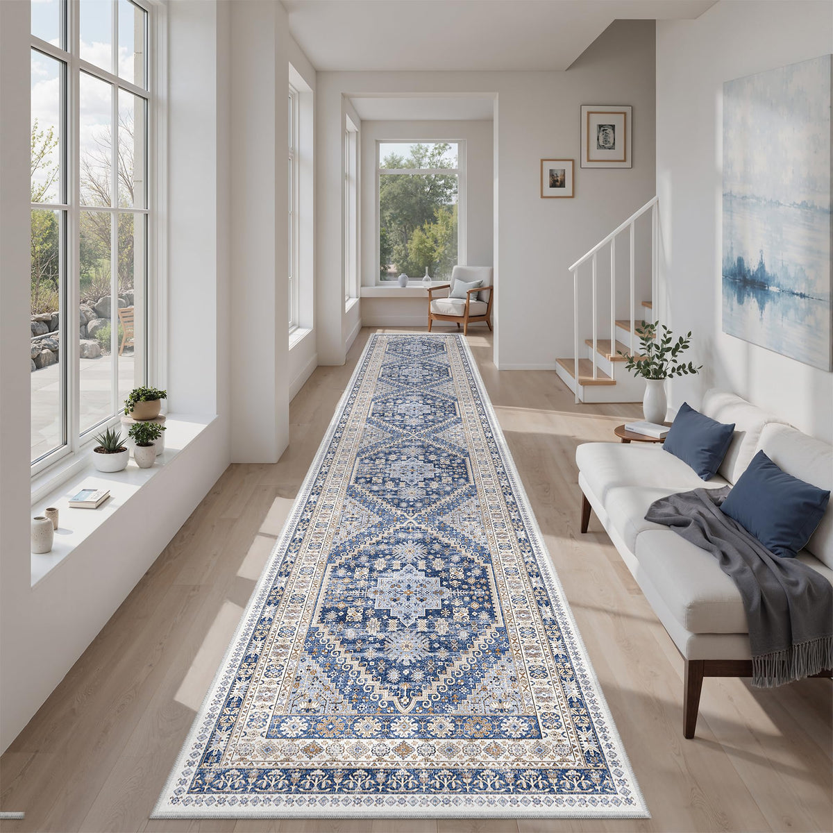zesthome 5x7 Area Rugs for Living Room,Large Washable Rug,Orange