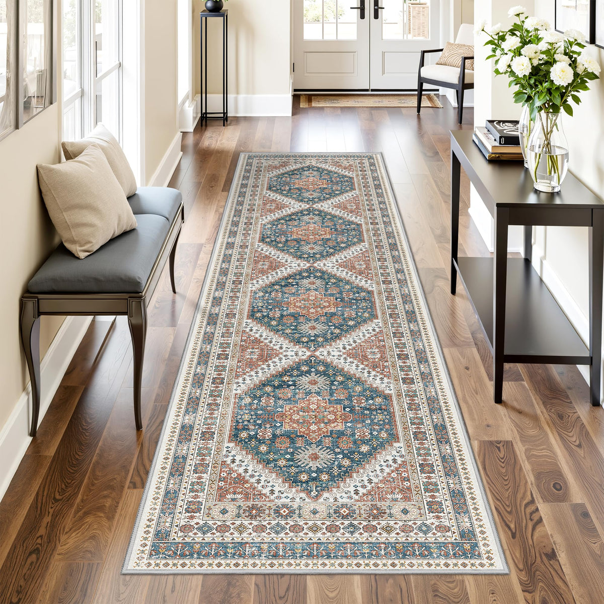 4x6 Area Rugs for Living Room, Non Slip Rugs for Bedroom, Beige