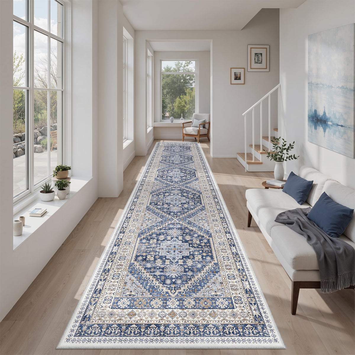 zesthome 5x7 Area Rugs for Living Room,Large Washable Rug,Orange