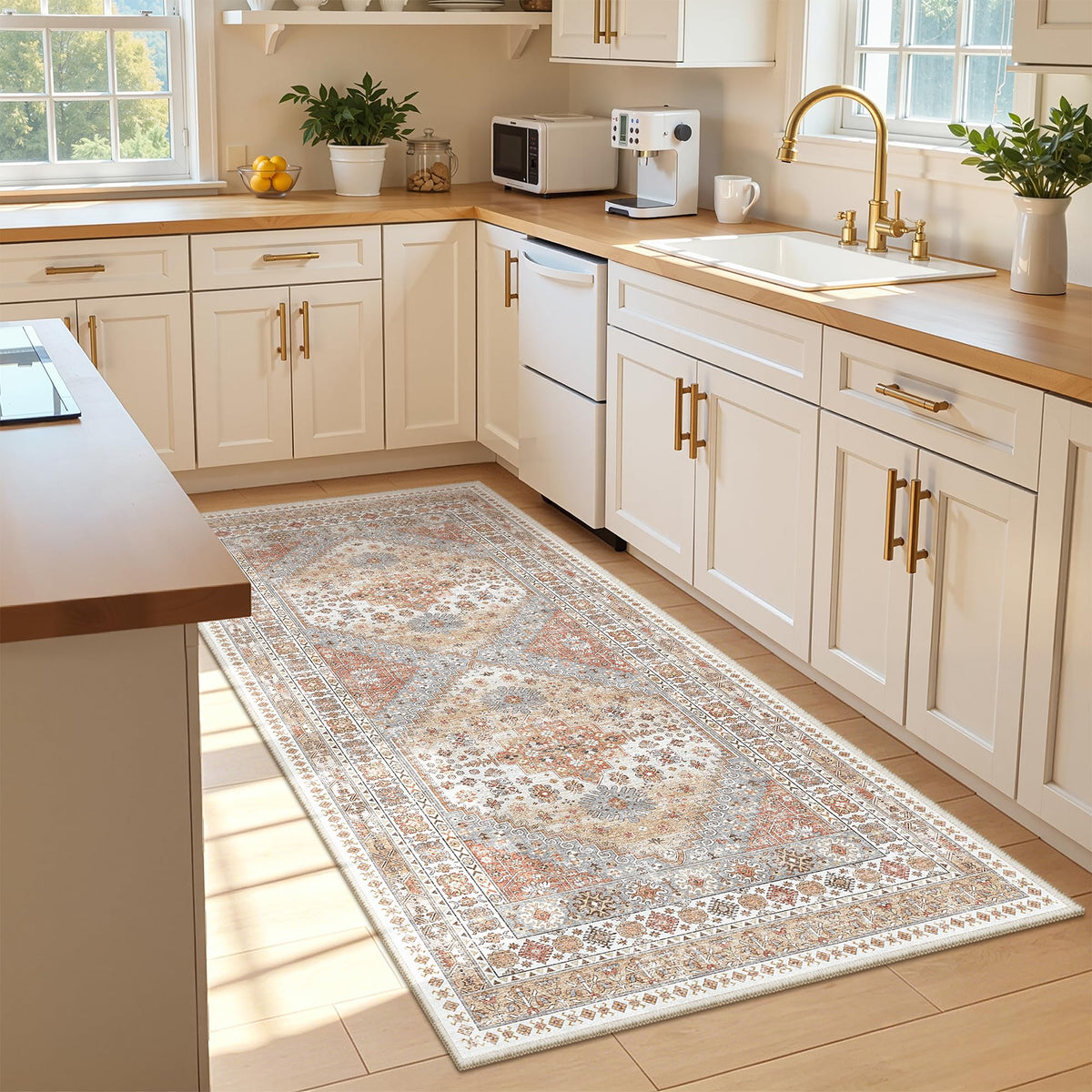 zesthome 5x7 Area Rugs for Living Room,Large Washable Rug,Orange