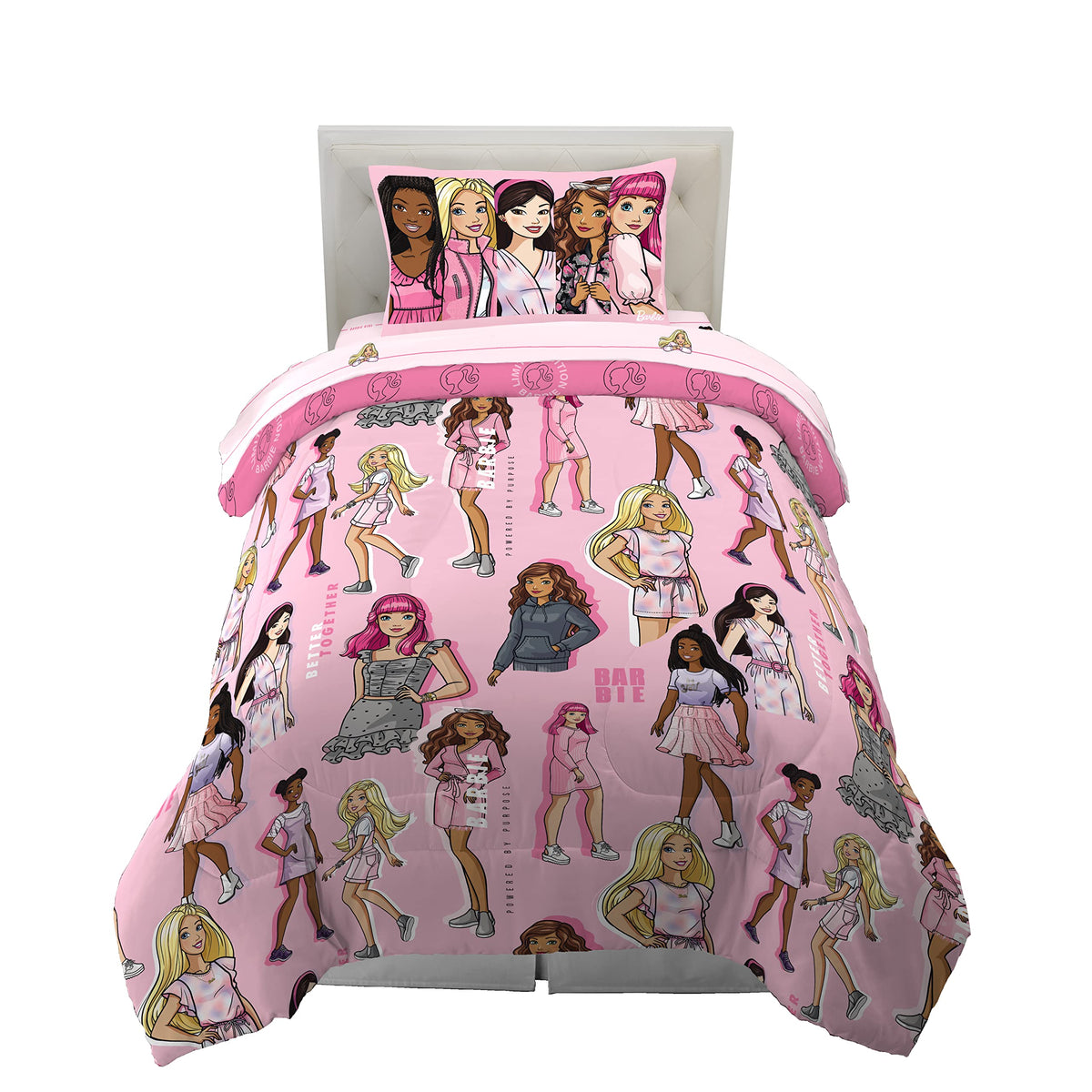 Peppa Pig Kids Bedding Super Soft & Cozy Reversible Microfiber Comforter and Sheet Set with Sham, 5 Piece Twin Size, (Officially Licensed Product) By Franco