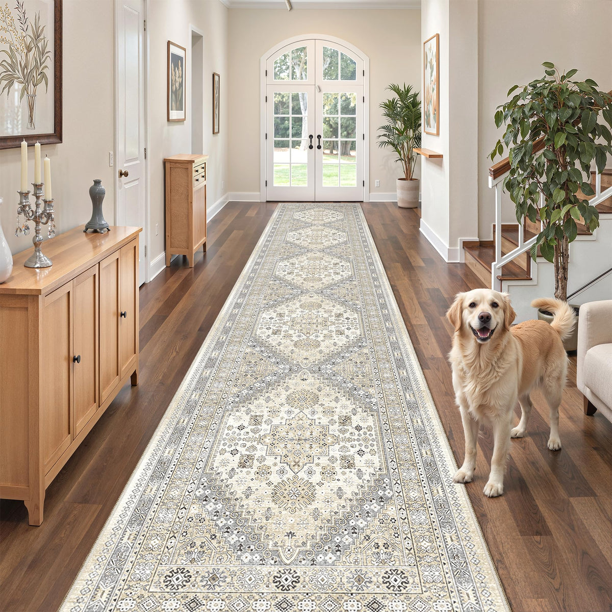 zesthome 5x7 Area Rugs for Living Room,Large Washable Rug,Orange