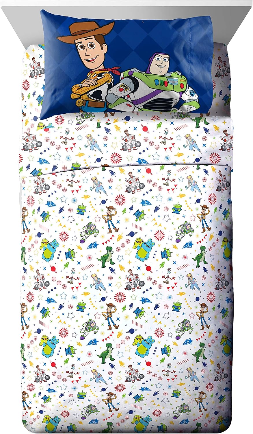Disney Toy Story Woody Full Size Comforter Set 5 Piece Kids Bedding, Blue