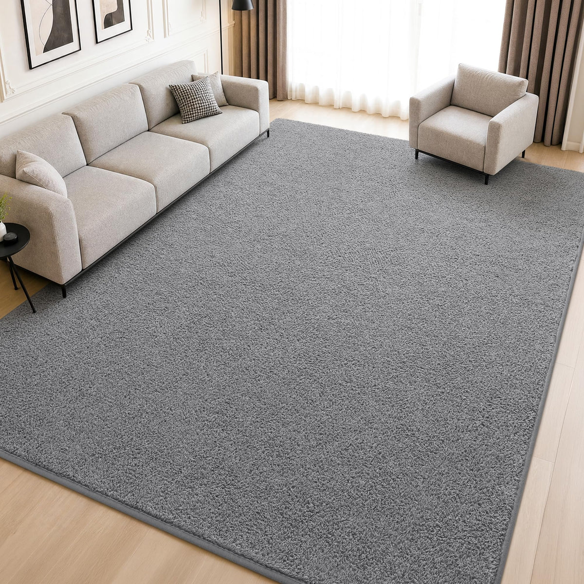 Foxmas 4x6 Dark Grey Modern Minimalist Area Rugs