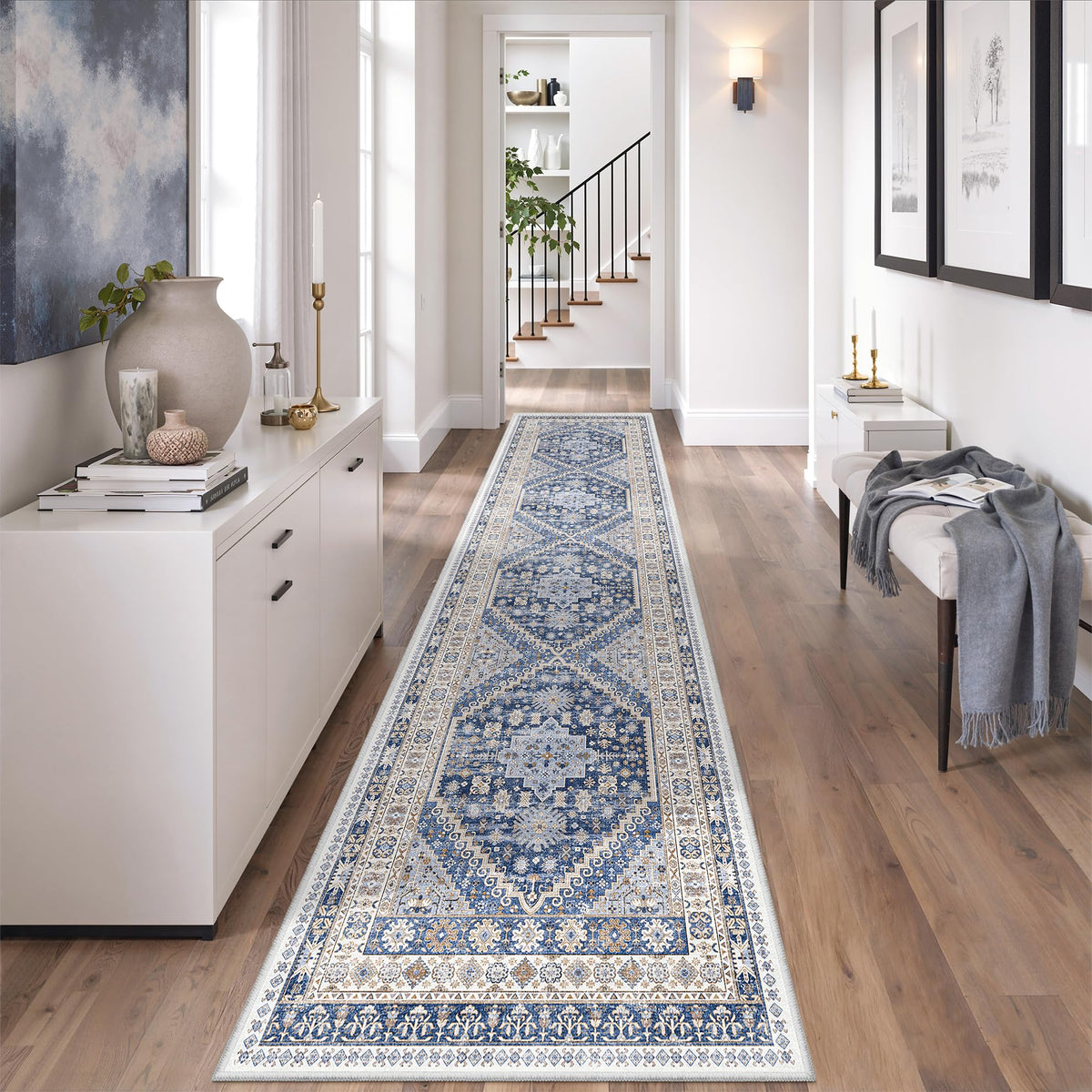 zesthome 5x7 Area Rugs for Living Room,Large Washable Rug,Orange