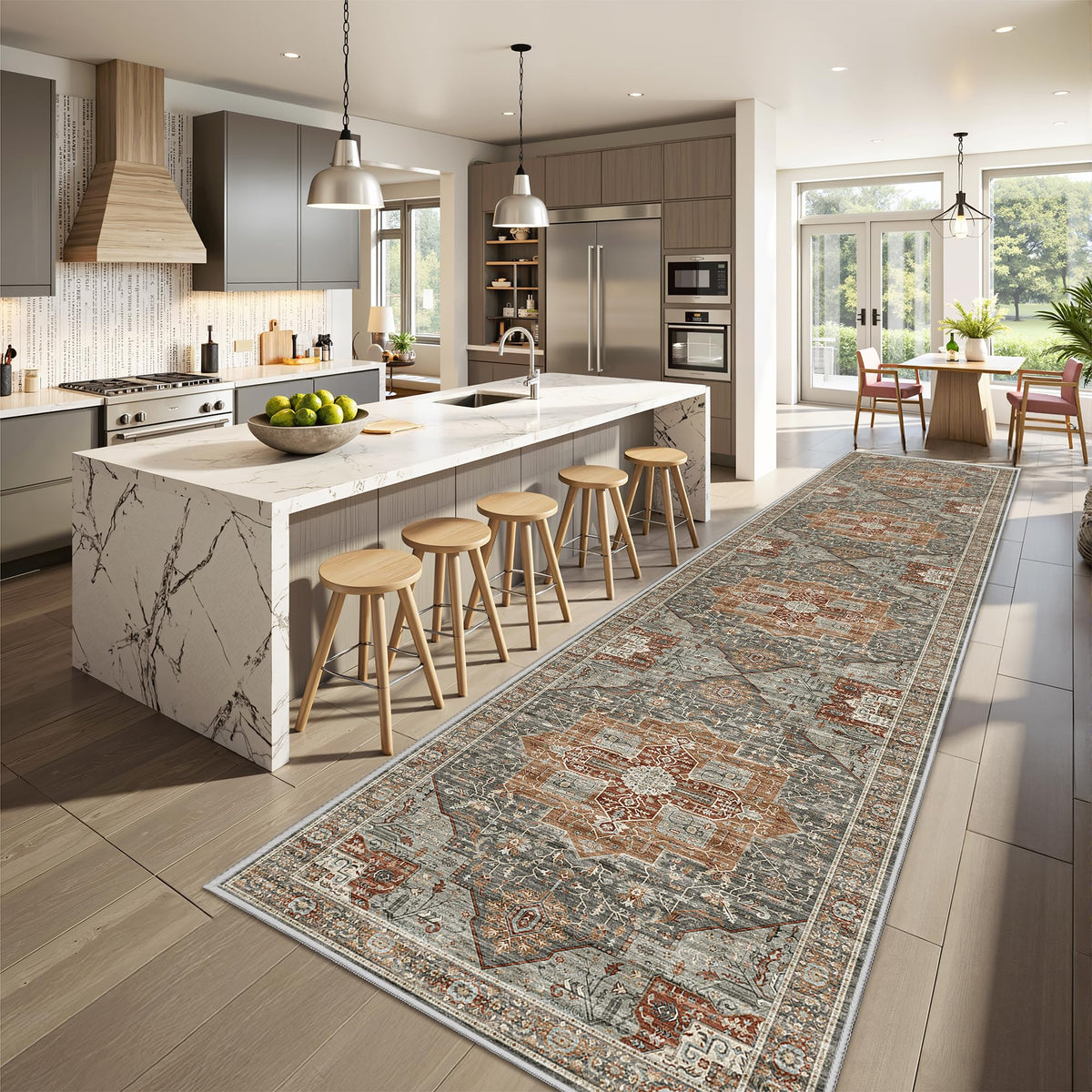 4x6 Area Rugs for Living Room, Non Slip Rugs for Bedroom, Beige