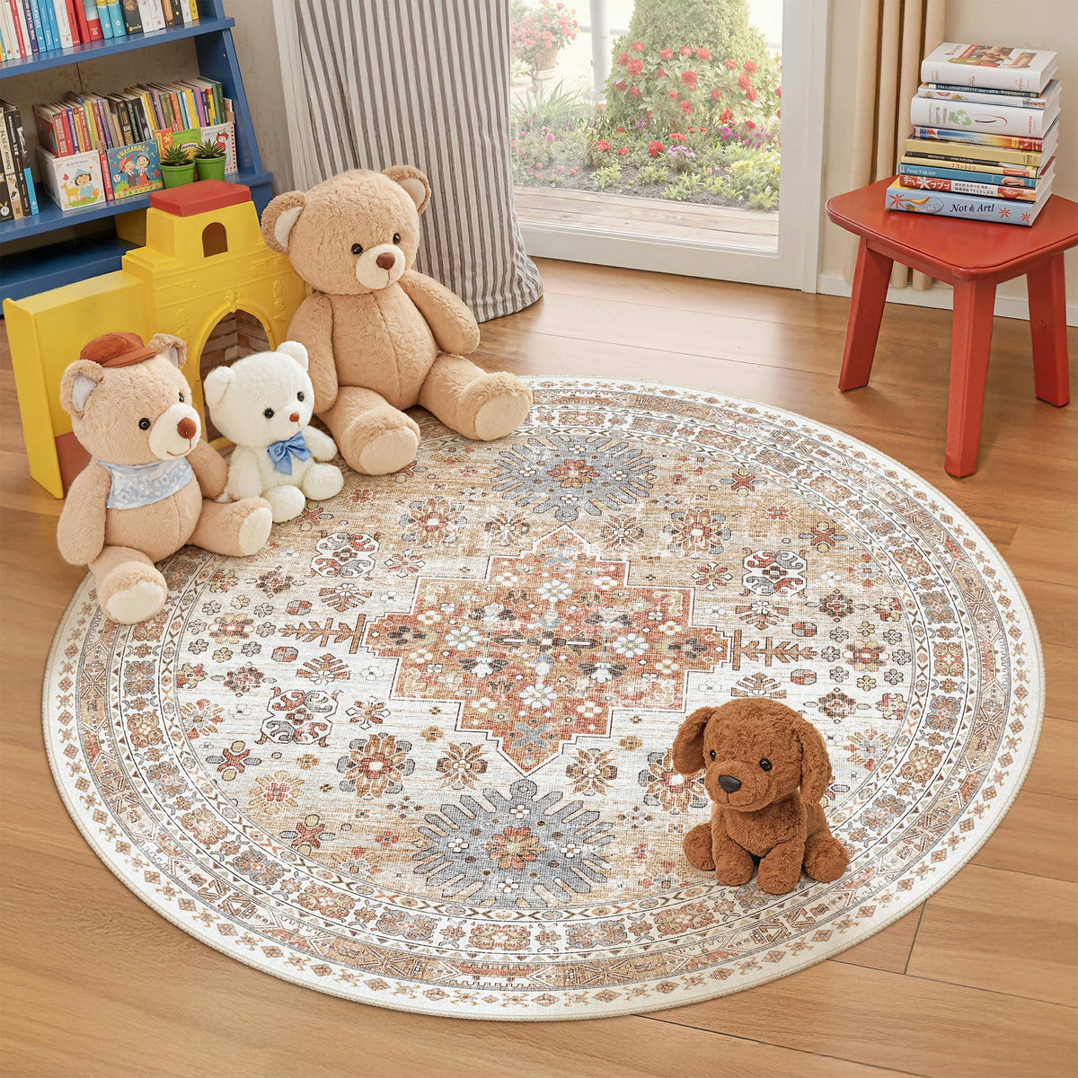 zesthome 5x7 Area Rugs for Living Room,Large Washable Rug,Orange
