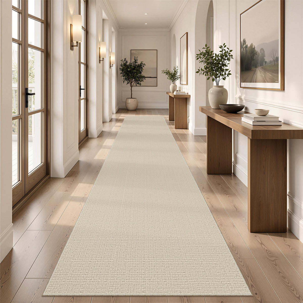 Valenrug Beige 8x10 Area Rugs for Living Room, Large Washable Rug Non Slip