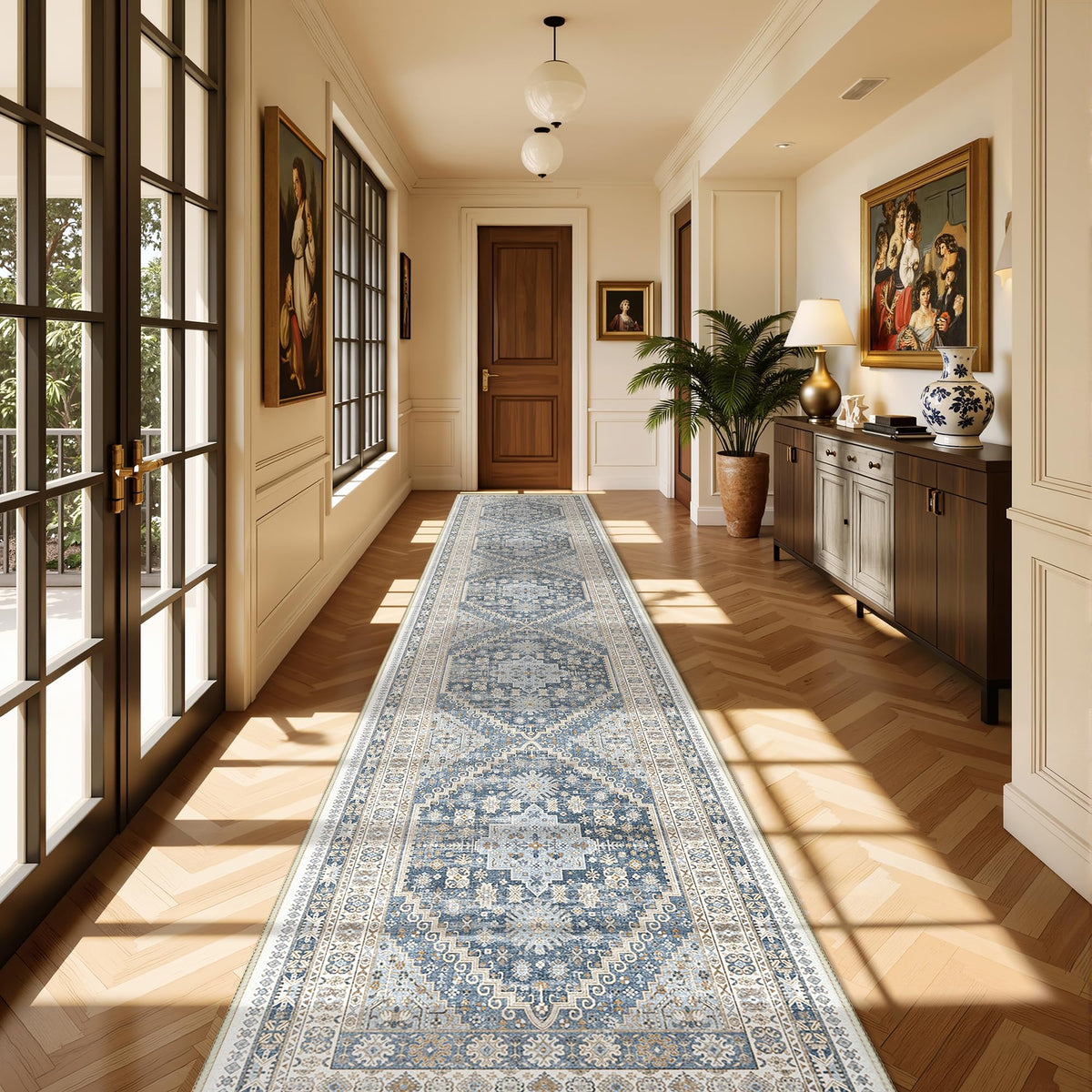 4x6 Area Rugs for Living Room, Non Slip Rugs for Bedroom, Beige