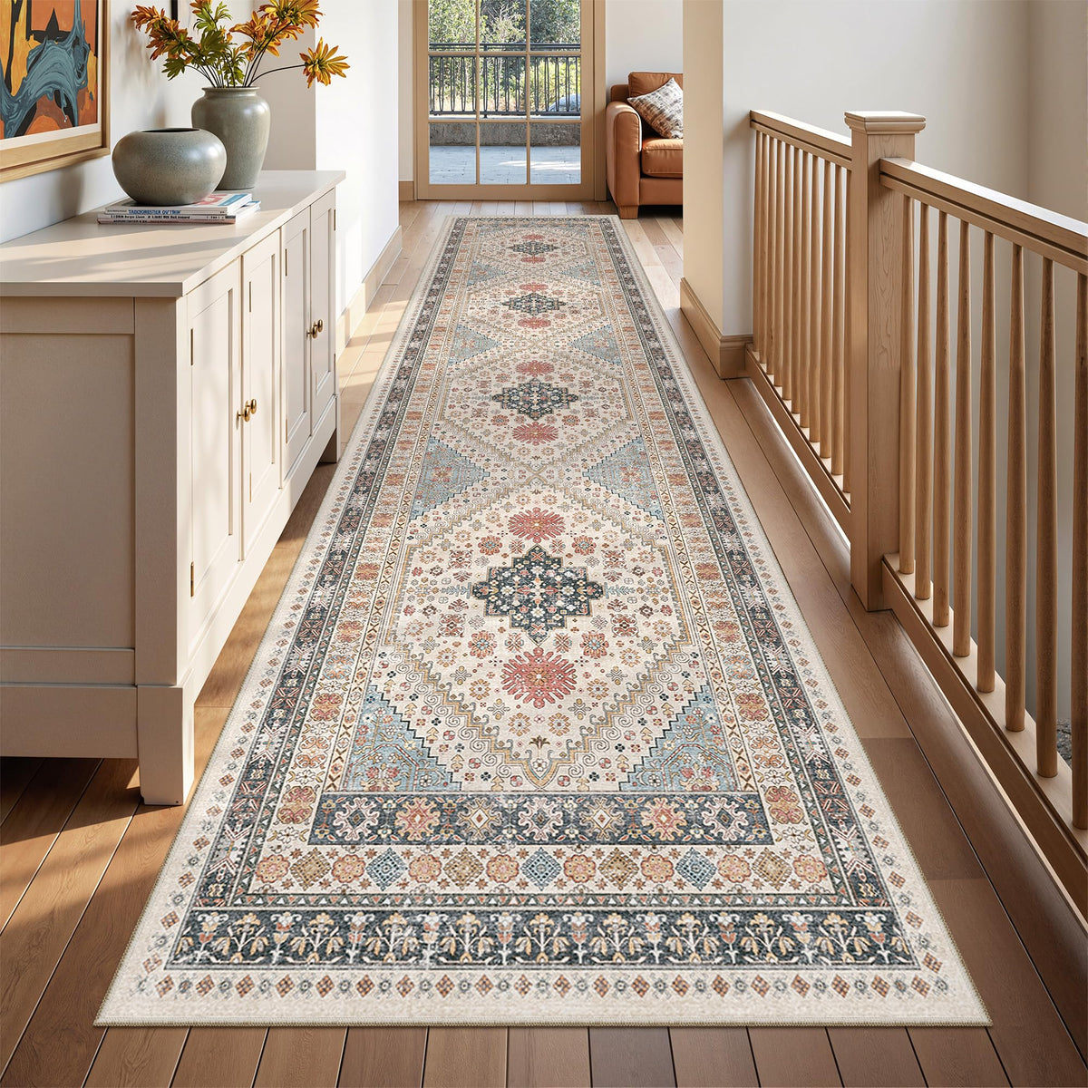 4x6 Area Rugs for Living Room, Non Slip Rugs for Bedroom, Beige