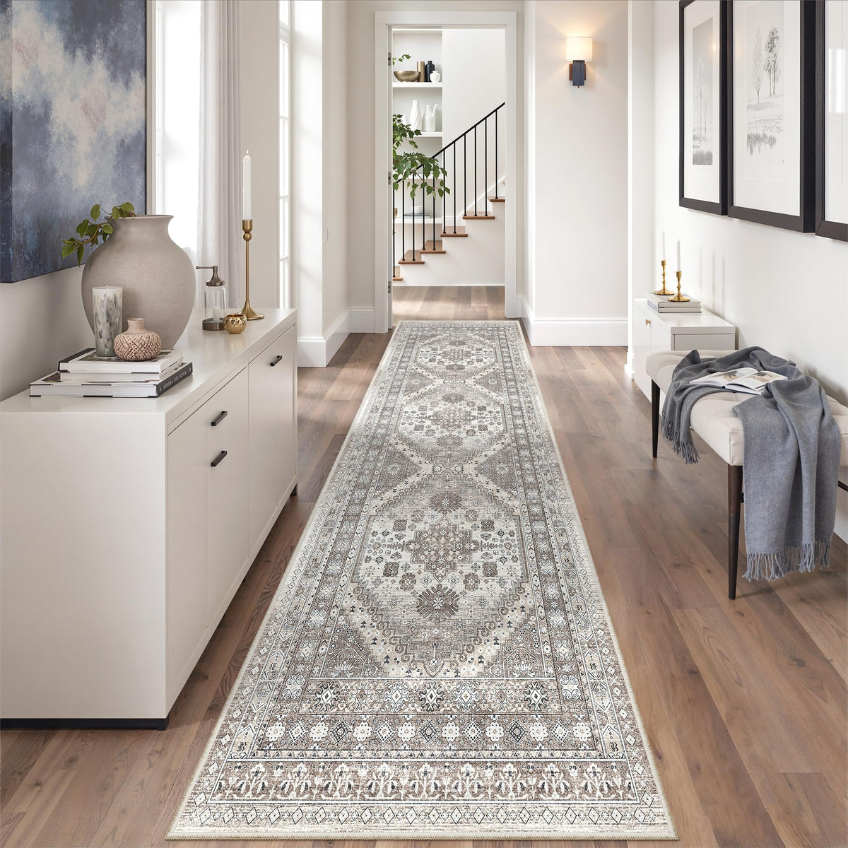 zesthome 5x7 Area Rugs for Living Room,Large Washable Rug,Orange
