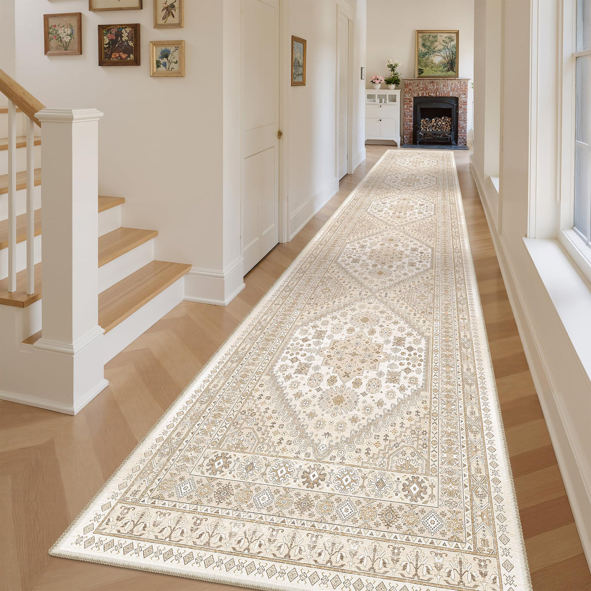 zesthome 5x7 Area Rugs for Living Room,Large Washable Rug,Orange
