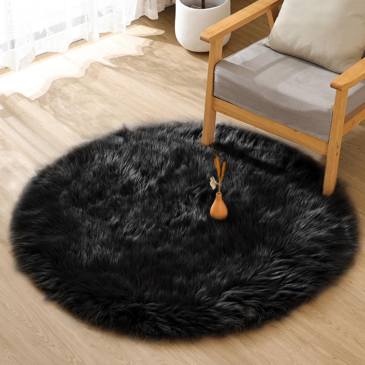 ORINOVA White Faux Sheepskin Fuzzy Fur Rugs for Bedroom Small Machine Washable Fluffy Area Rugs for Living Room 2x4 Shag Nursery Rug