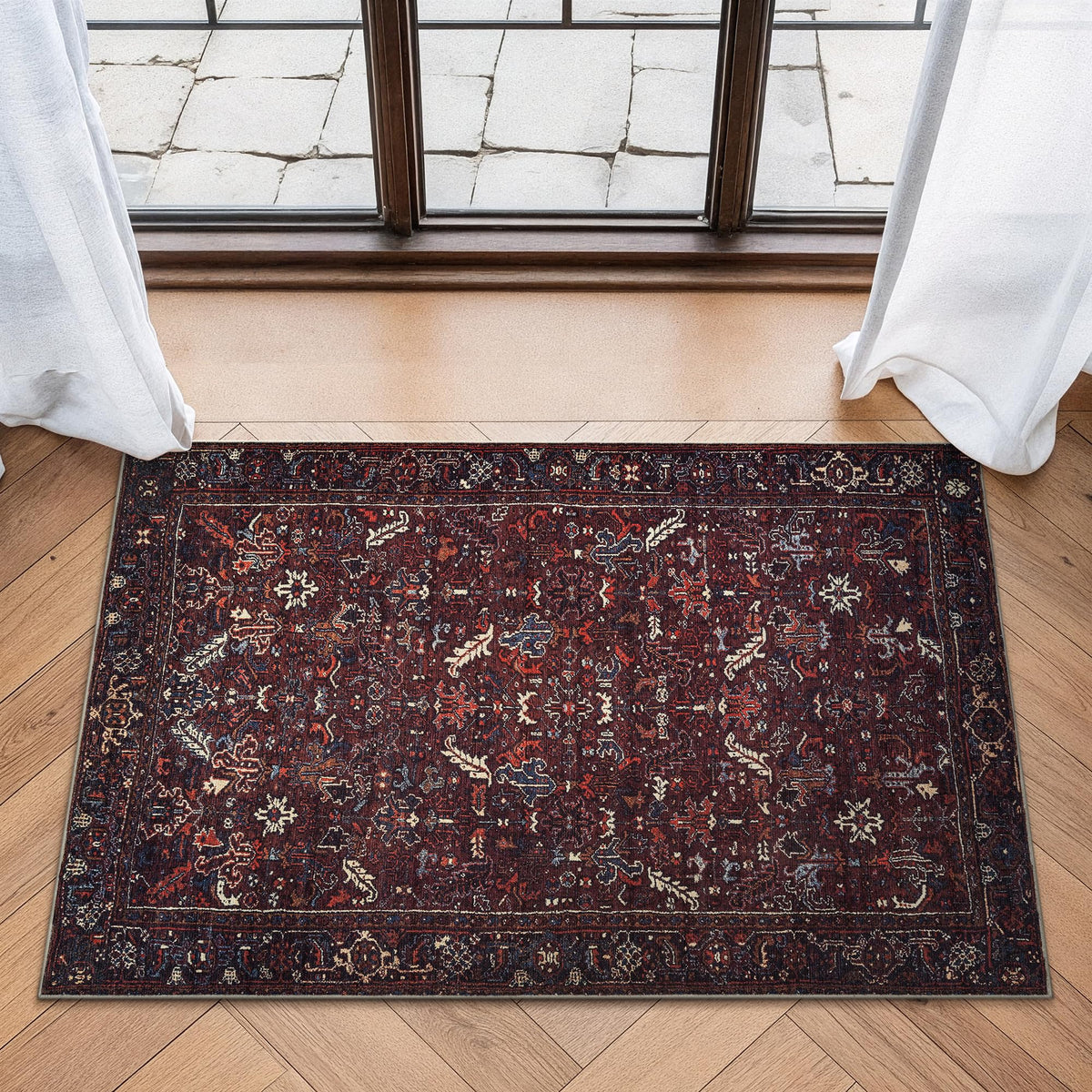 Bloom Rugs Washable Non-Slip 8' x 10' Rug - Gray/Charcoal/Blue Modern Abstract Area Rug for Living Room, Bedroom, Dining Room, and Kitchen - Exact Size: 8' x 10'