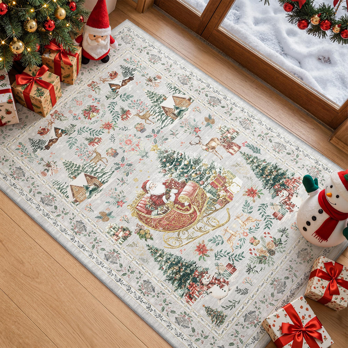 zesthome 5x7 Area Rugs for Living Room,Large Washable Rug,Orange