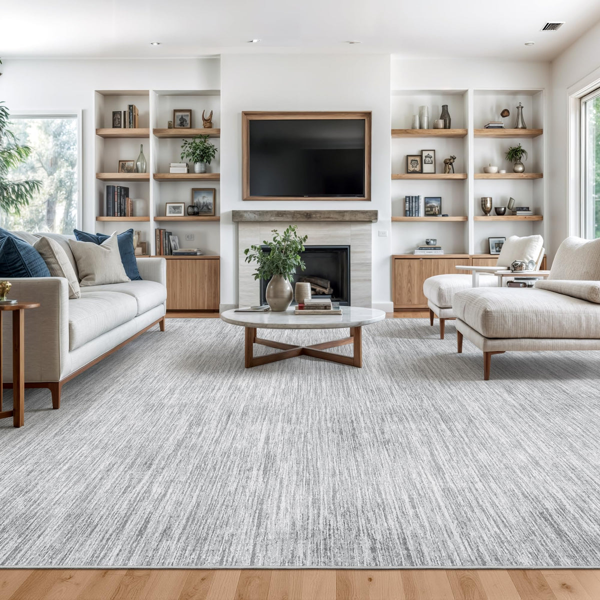 Valenrug Beige 8x10 Area Rugs for Living Room, Large Washable Rug Non Slip