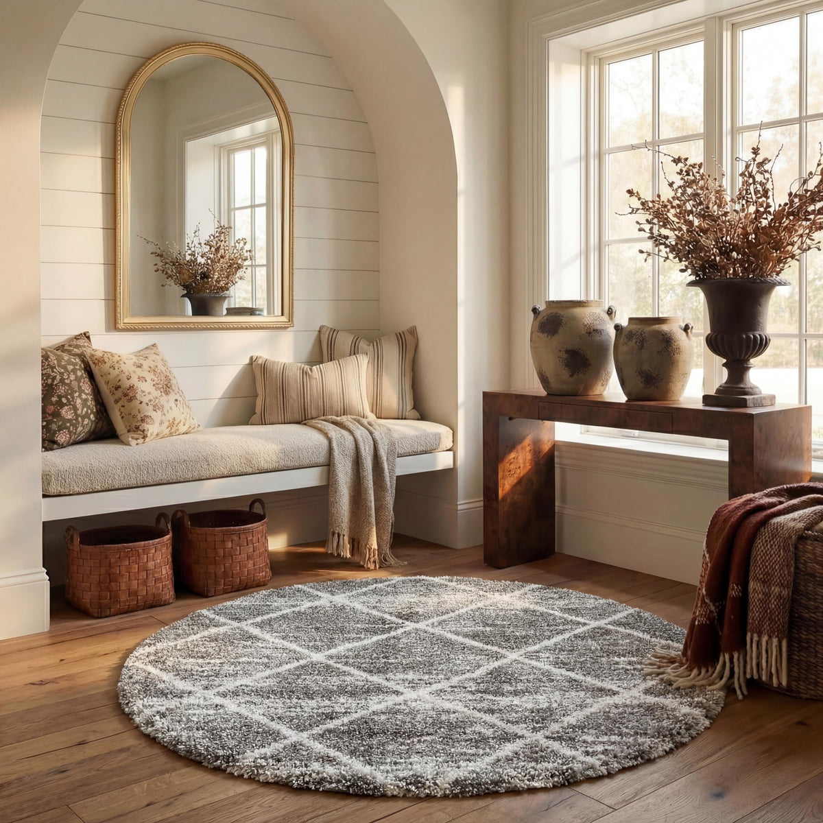 SAFAVIEH Hudson Shag Accent Rug 3'x5', Soft Plush Grey & Beige SGH281J