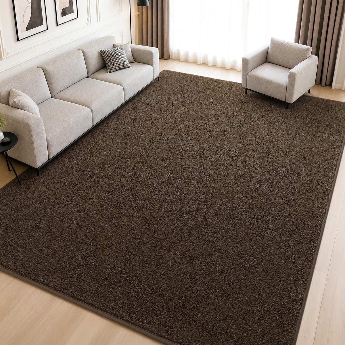 Foxmas 4x6 Dark Grey Modern Minimalist Area Rugs