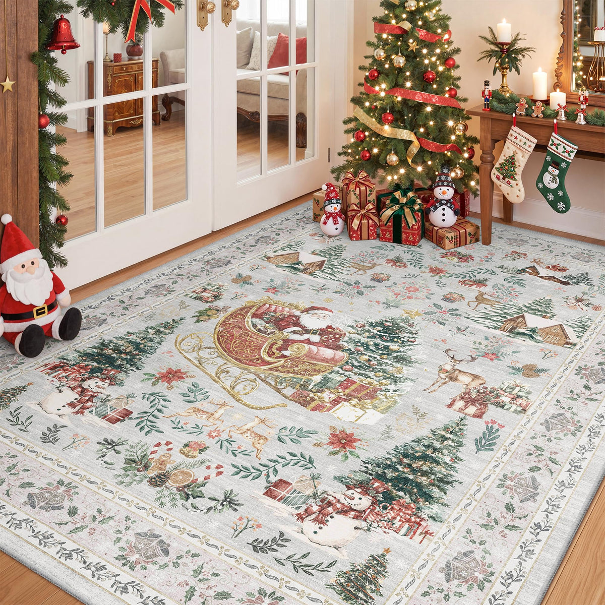 zesthome 5x7 Area Rugs for Living Room,Large Washable Rug,Orange