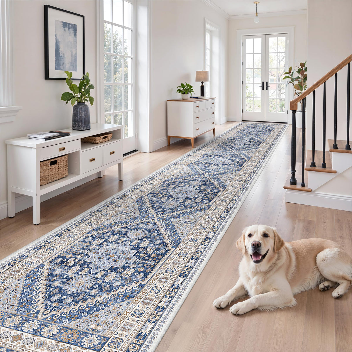 zesthome 5x7 Area Rugs for Living Room,Large Washable Rug,Orange