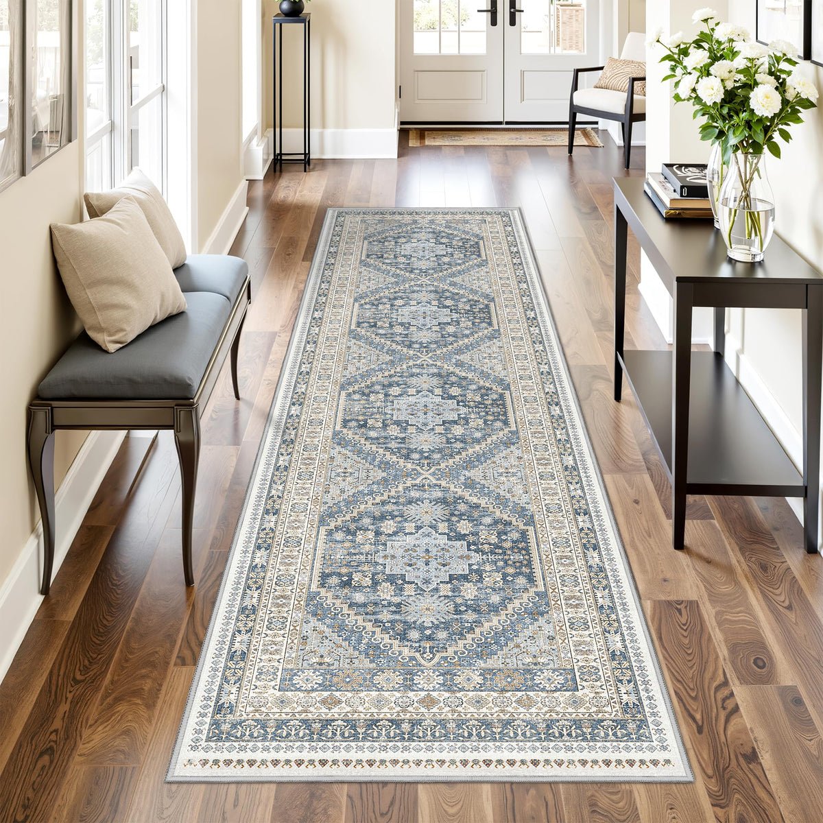 4x6 Area Rugs for Living Room, Non Slip Rugs for Bedroom, Beige