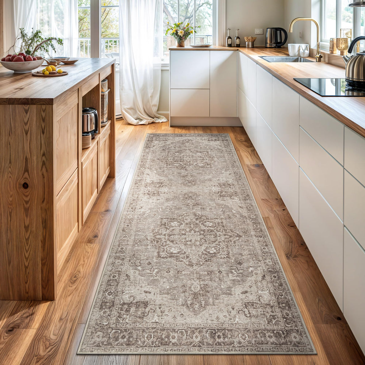 Bloom Rugs Washable Non-Slip 8' x 10' Rug - Gray/Charcoal/Blue Modern Abstract Area Rug for Living Room, Bedroom, Dining Room, and Kitchen - Exact Size: 8' x 10'