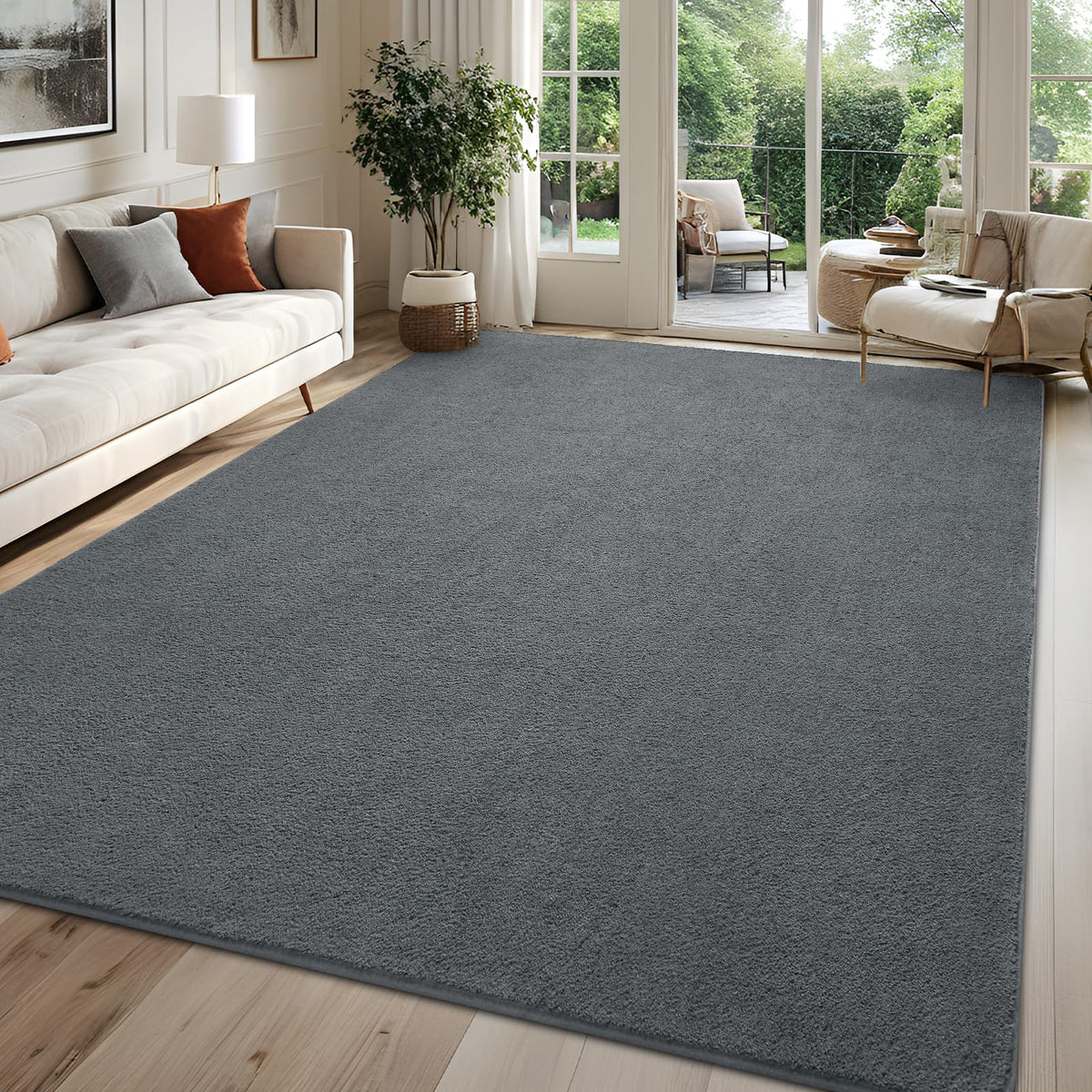 4x6 Grey Area Rug Modern Aesthetic Minimalist