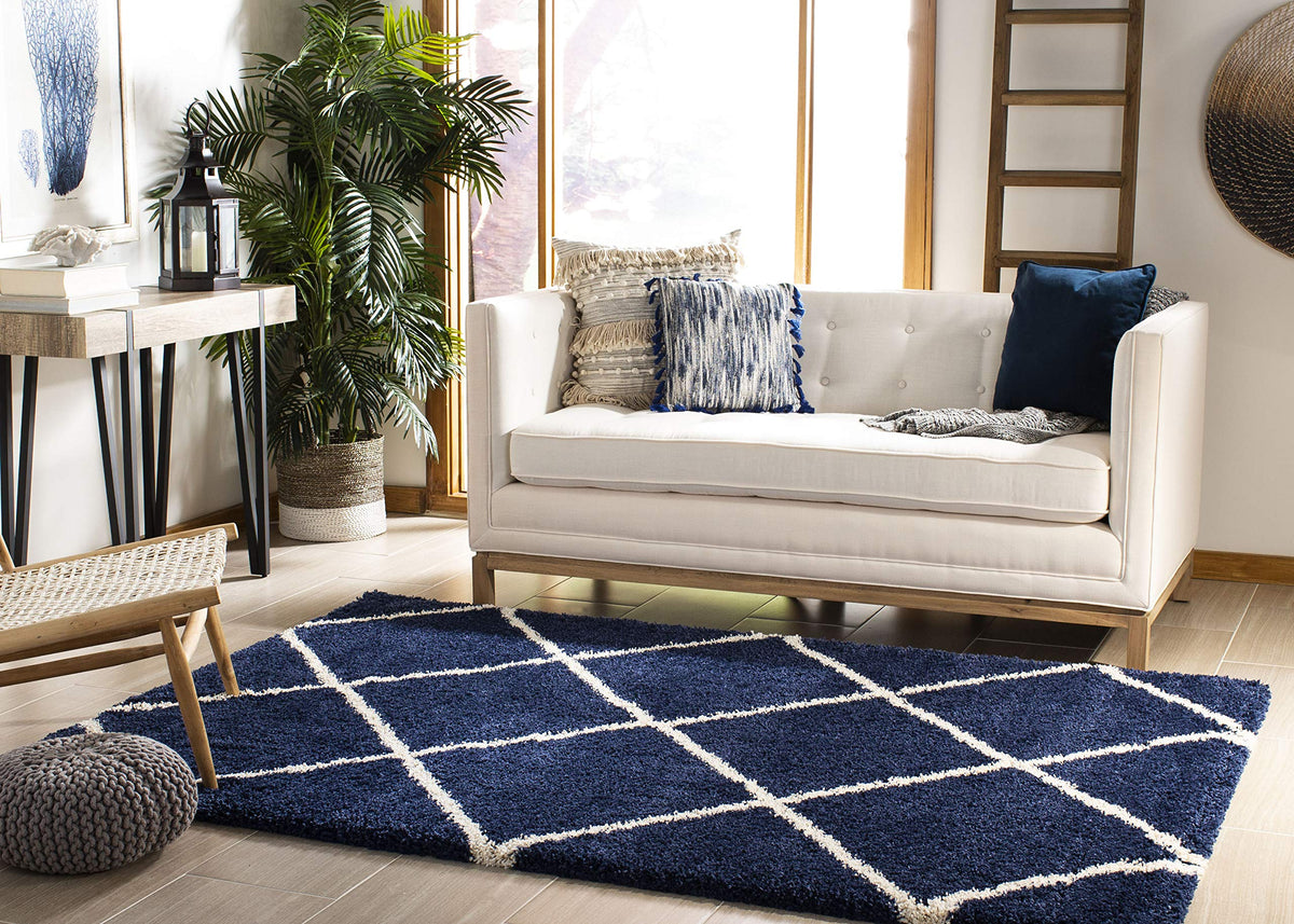 SAFAVIEH Hudson Shag Accent Rug 3'x5', Soft Plush Grey & Beige SGH281J