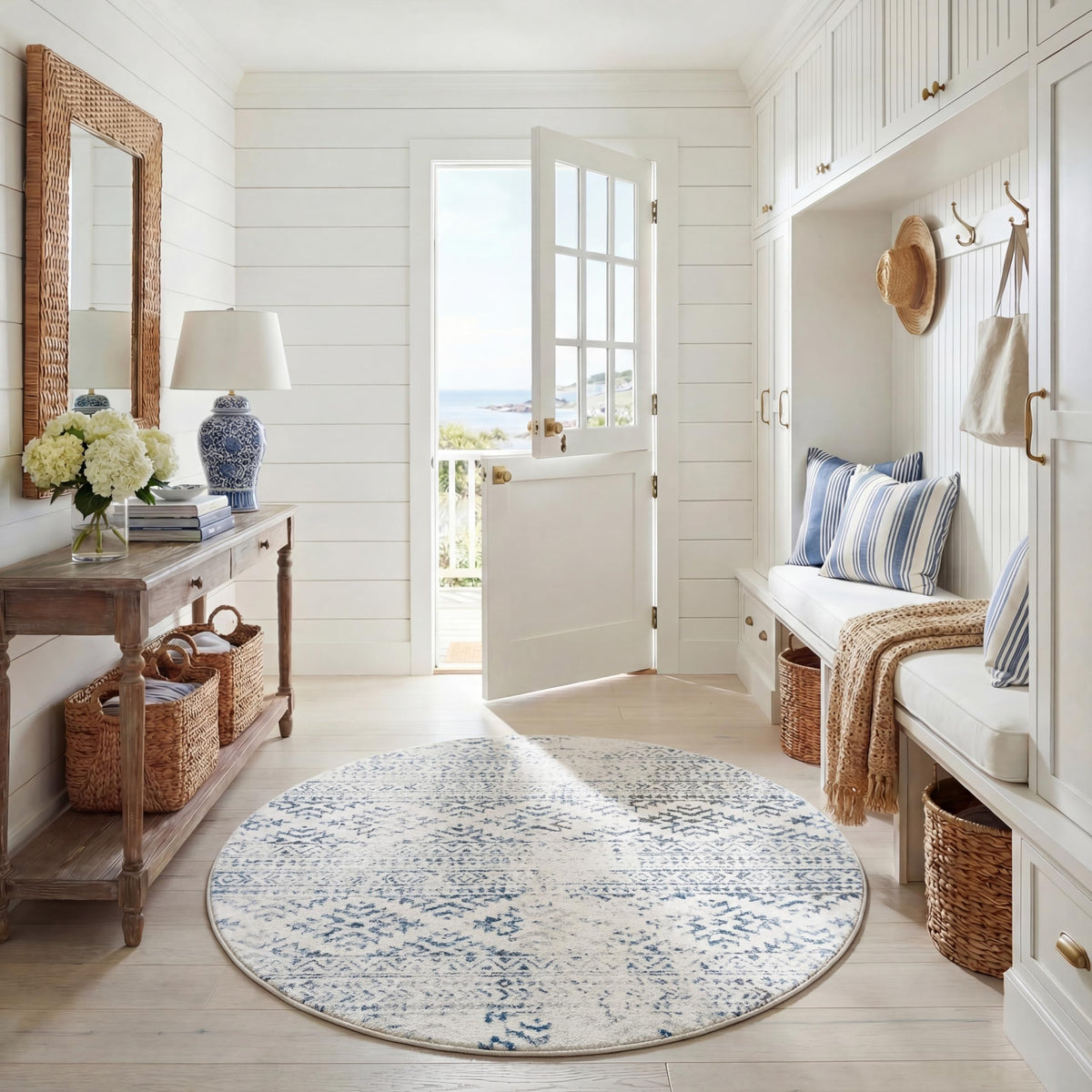 SAFAVIEH Tulum Area Rug 8x10, Large Ivory & Grey TUL272A