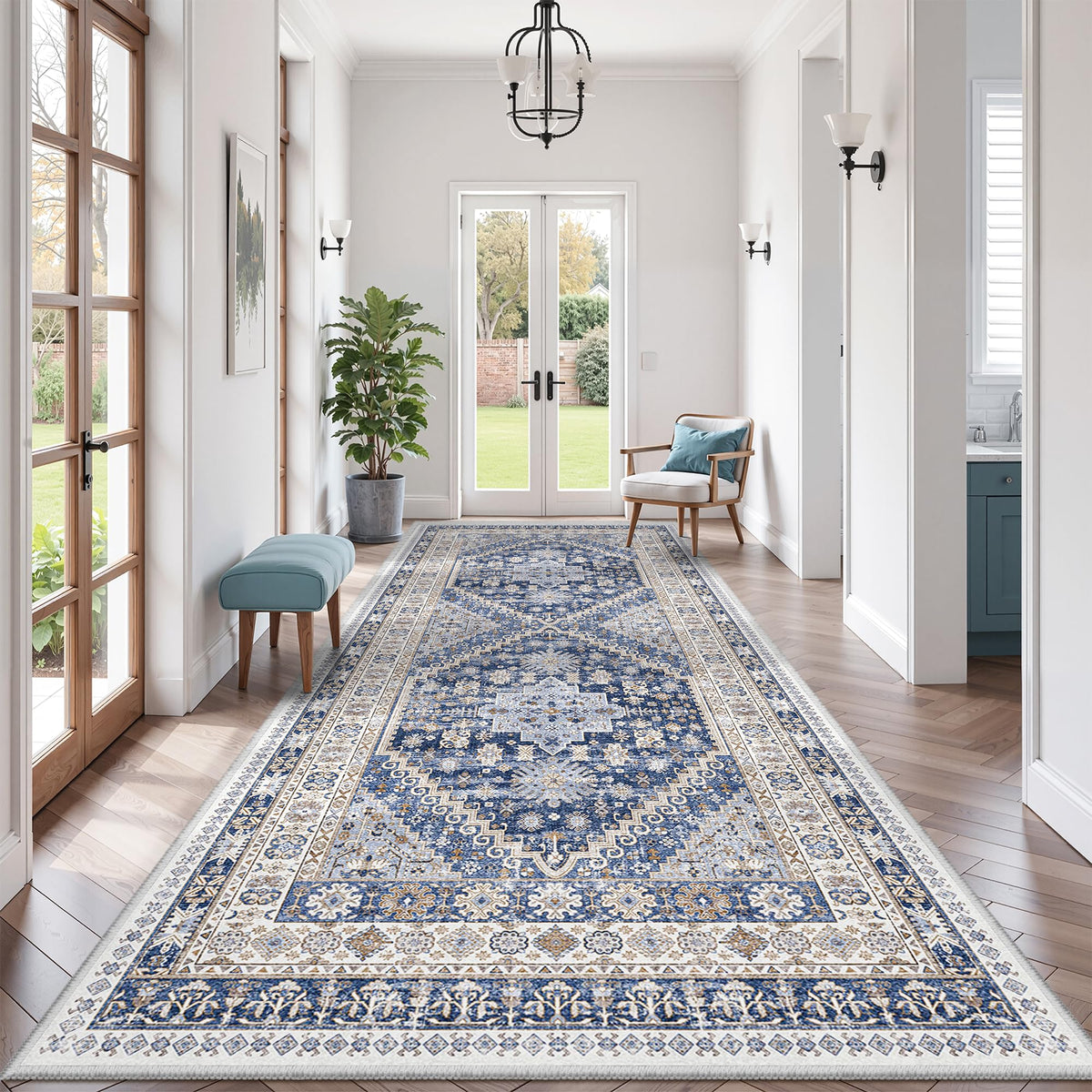 zesthome 5x7 Area Rugs for Living Room,Large Washable Rug,Orange