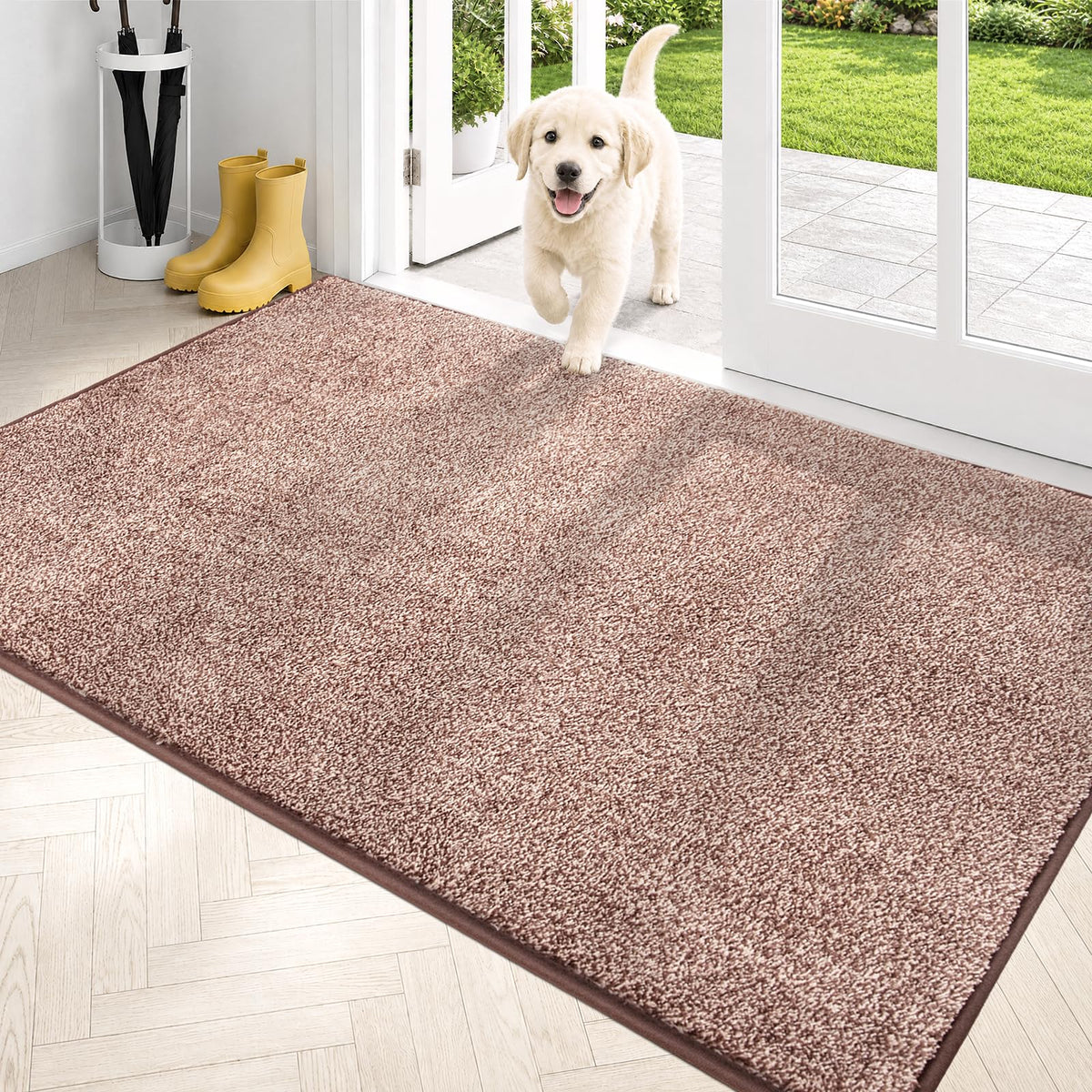PURRUGS Dirt Trapping Indoor Door Mat, 20" x 31.5", Bluish Grey-Black