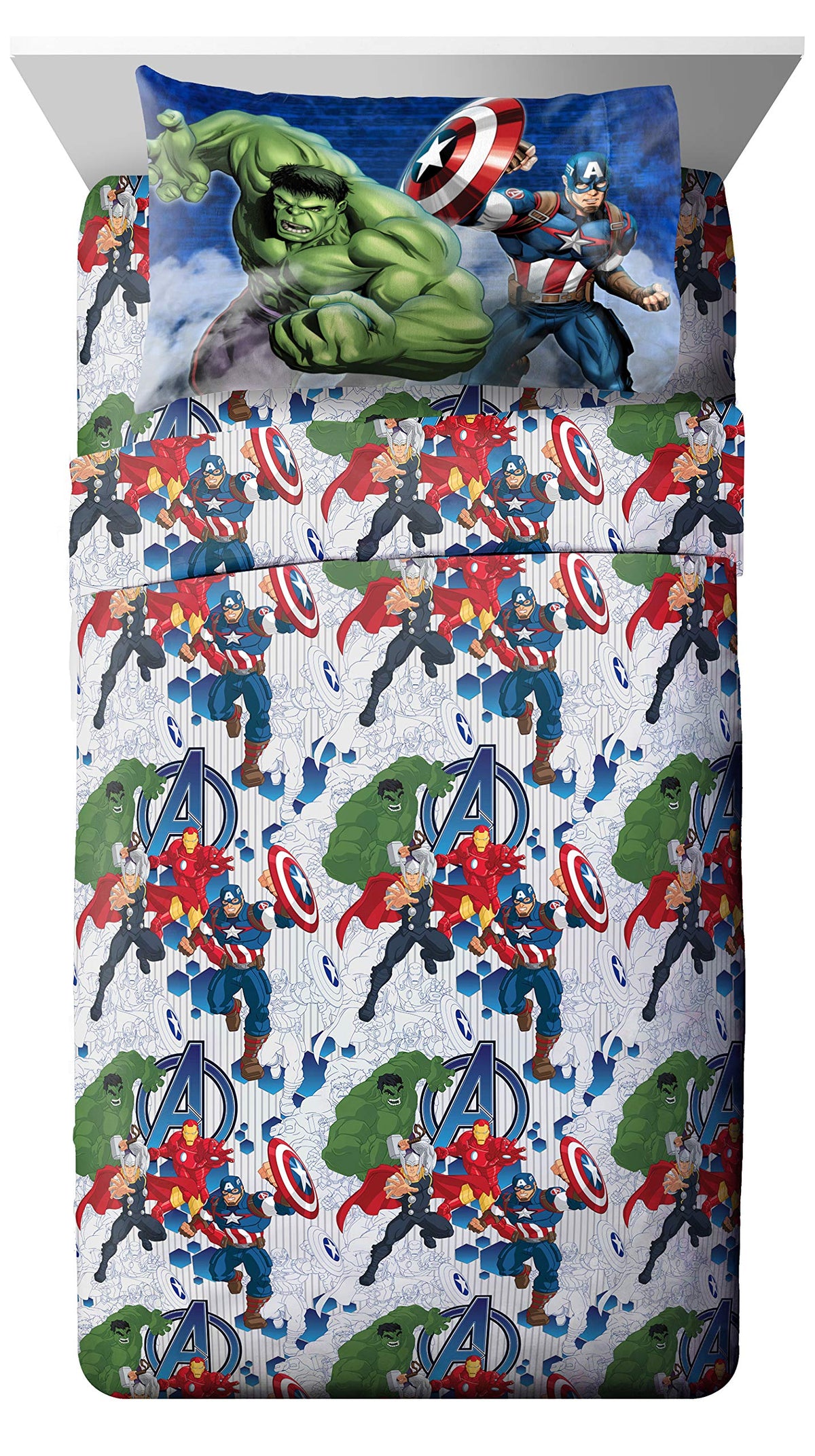 Jay Franco Kids Sheet Cartoon Set with Fitted, Flat Sheets & Pillow Cover - Ultra-Soft Bedding with Pillowcase for Room Decor, White - Toy Story, 4 Piece Queen