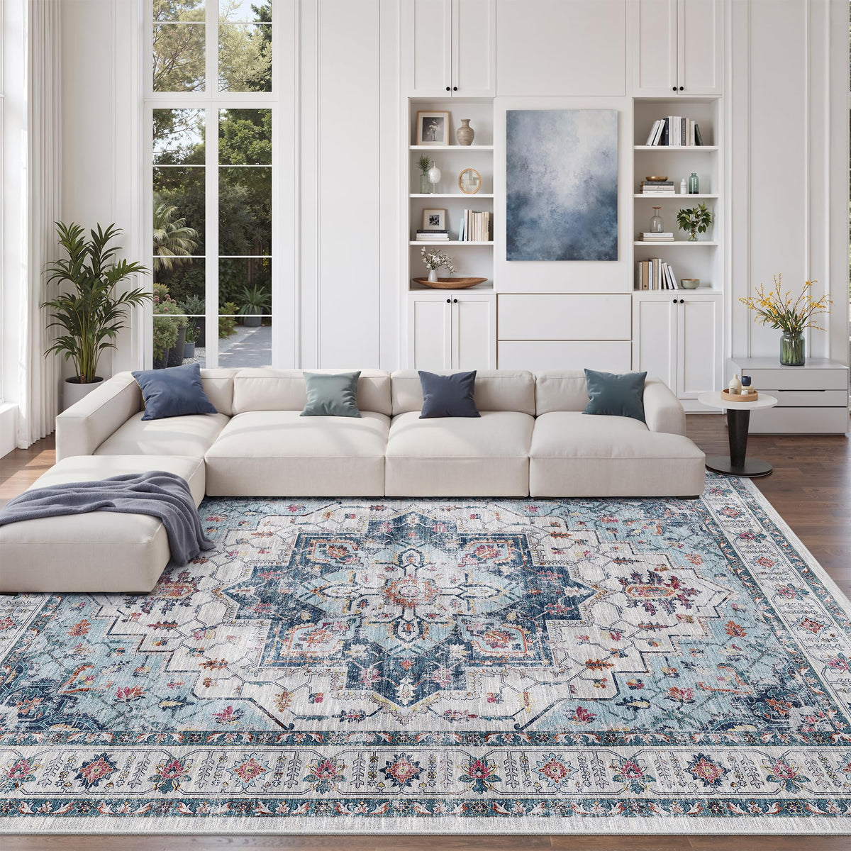 zesthome 5x7 Area Rugs for Living Room,Large Washable Rug,Orange