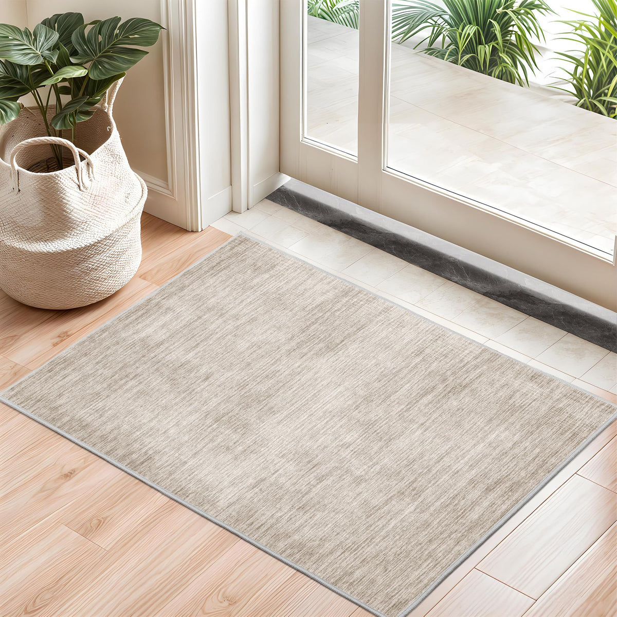 Valenrug Beige 8x10 Area Rugs for Living Room, Large Washable Rug Non Slip