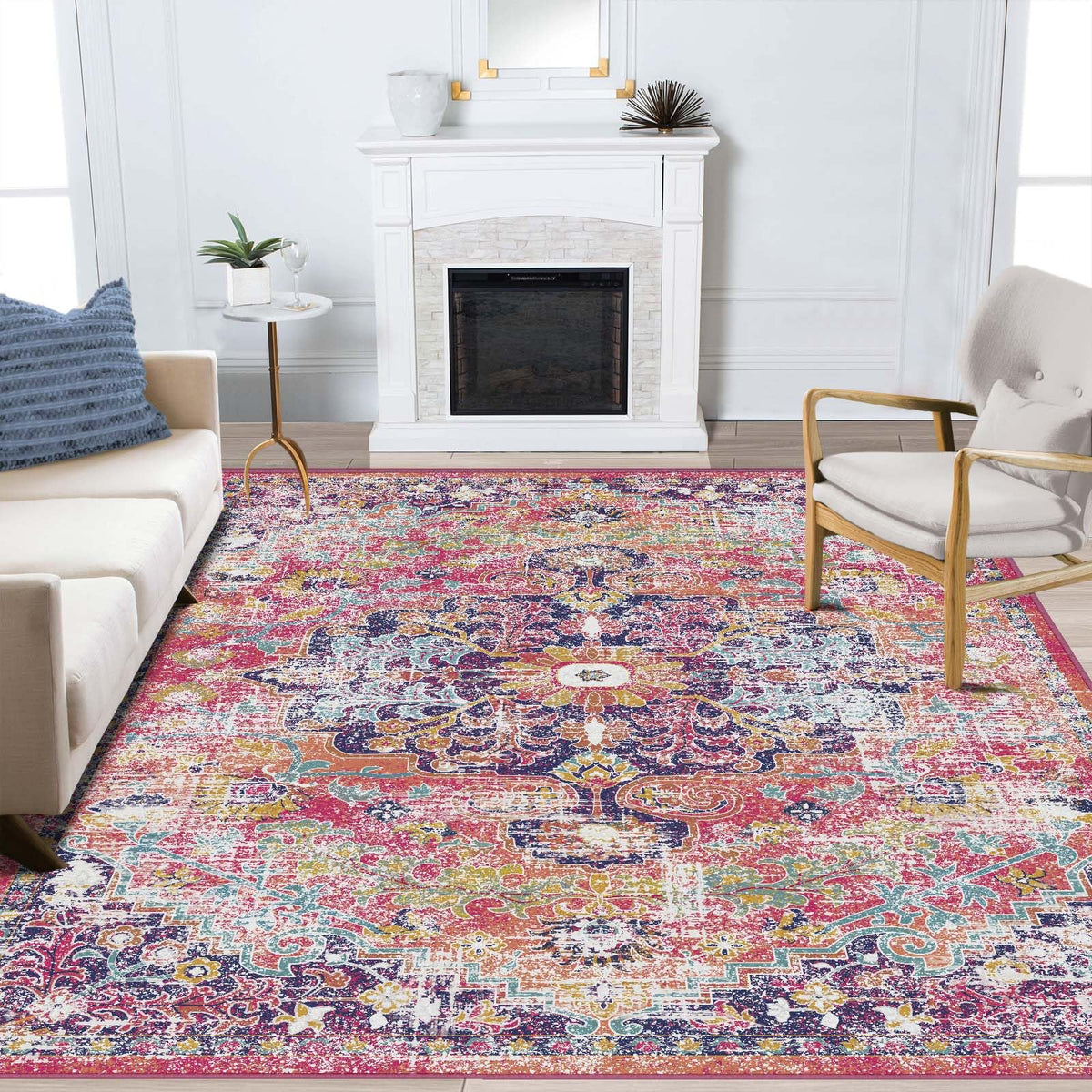 2x3 Washable Rug for Kitchen & Bedroom Floor or Entryway, Soft Indoor Mat for Inside House, Small Throw Carpet Bathroom Rug, Gray Carpet
