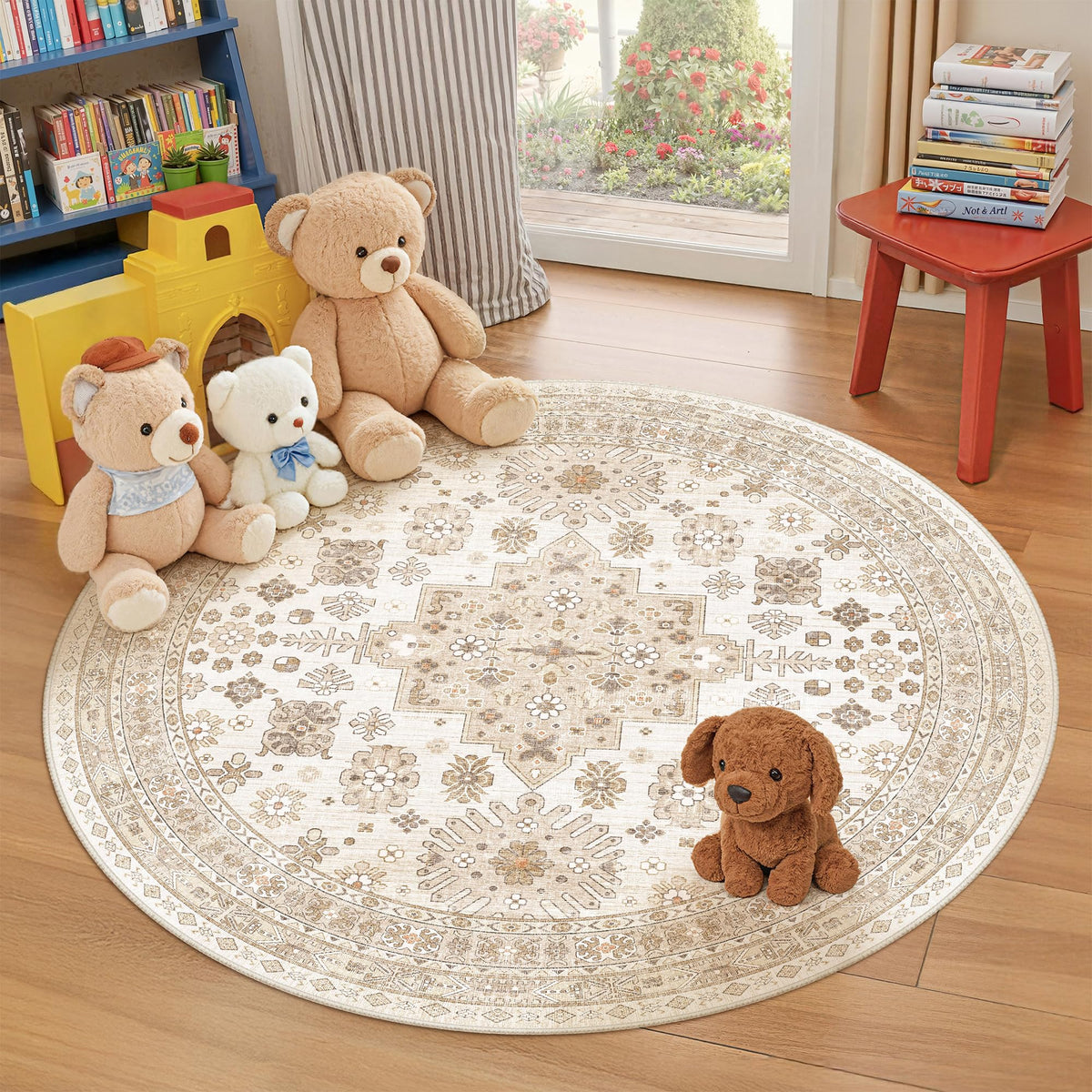 zesthome 5x7 Area Rugs for Living Room,Large Washable Rug,Orange