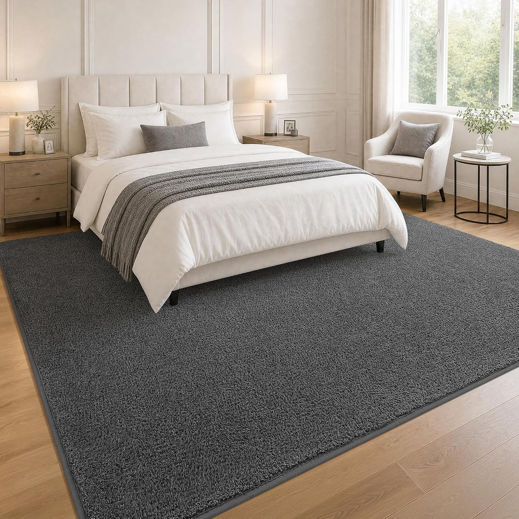 Foxmas 4x6 Dark Grey Modern Minimalist Area Rugs