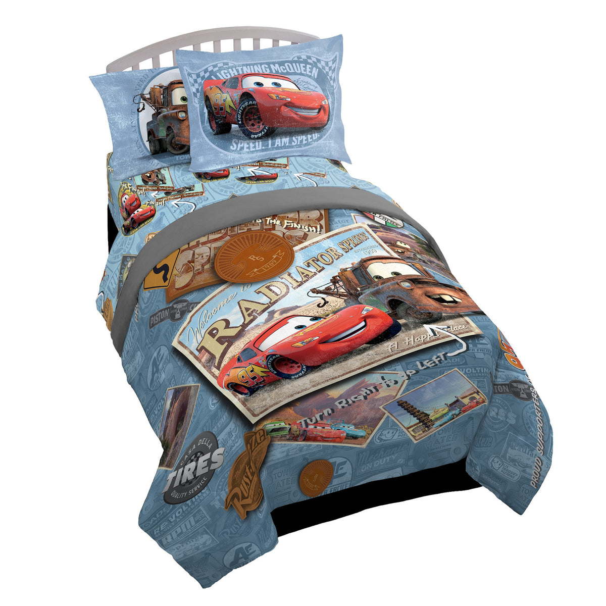 Jay Franco Kids Comforter Set Includes Sheets and Pillow Cover - Soft and Cozy Bed Set for Stylish Room Decor, Blue - Toy Story, 7 Piece Full