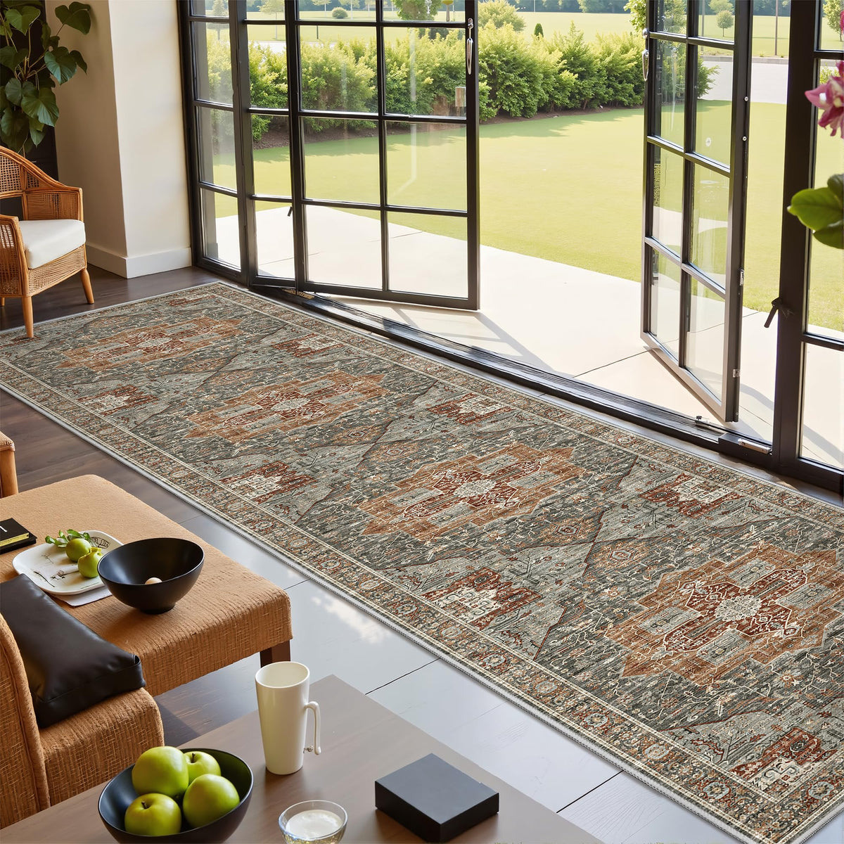 4x6 Area Rugs for Living Room, Non Slip Rugs for Bedroom, Beige