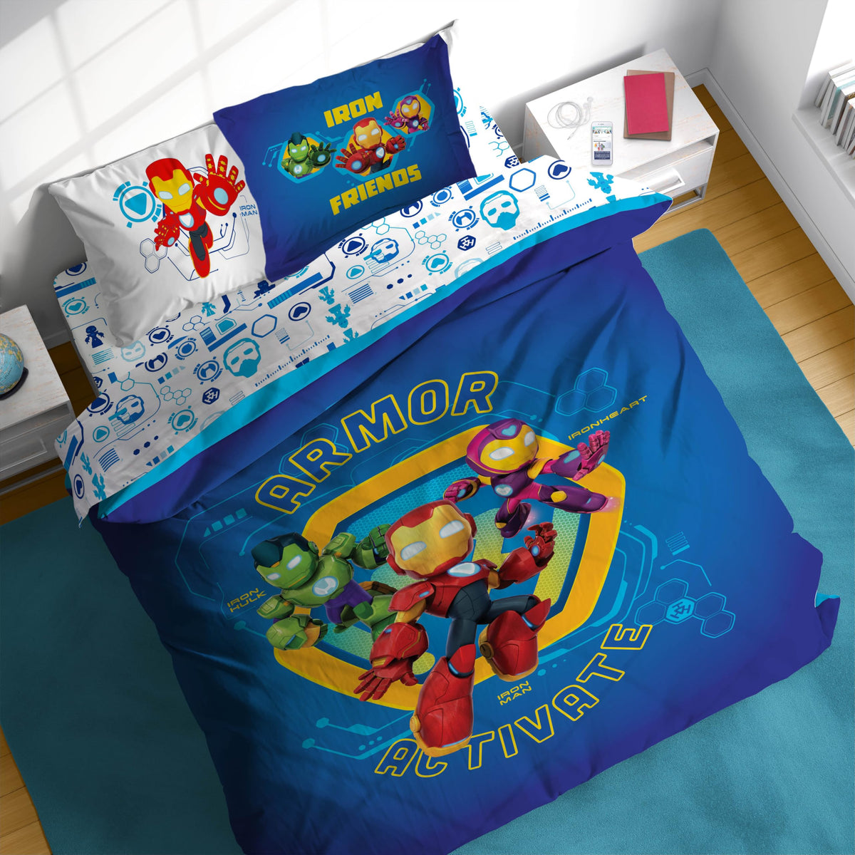 Sunny Side Up Bluey & Friends Full Comforter Set - 7 Piece Kids Bedding Includes Comforter, Sheets & Pillow Cover - Super Soft Microfiber Bed Set