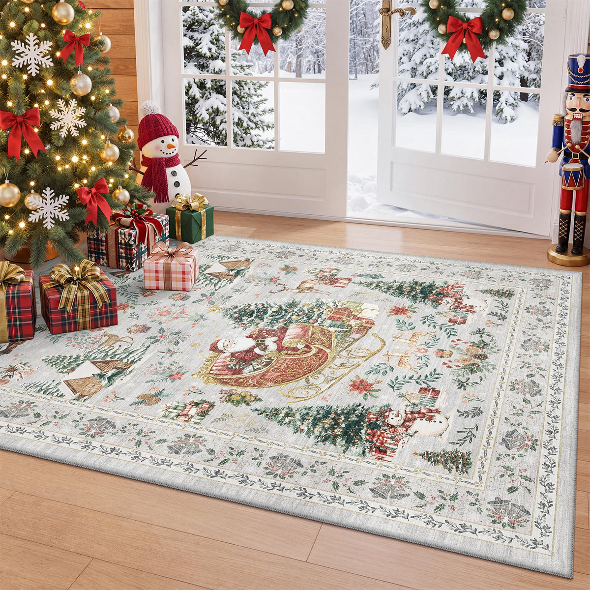 zesthome 5x7 Area Rugs for Living Room,Large Washable Rug,Orange