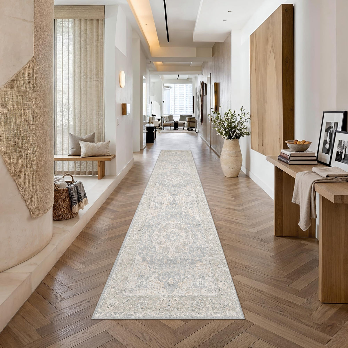8x10 Beige Area Rug Vintage Carpet