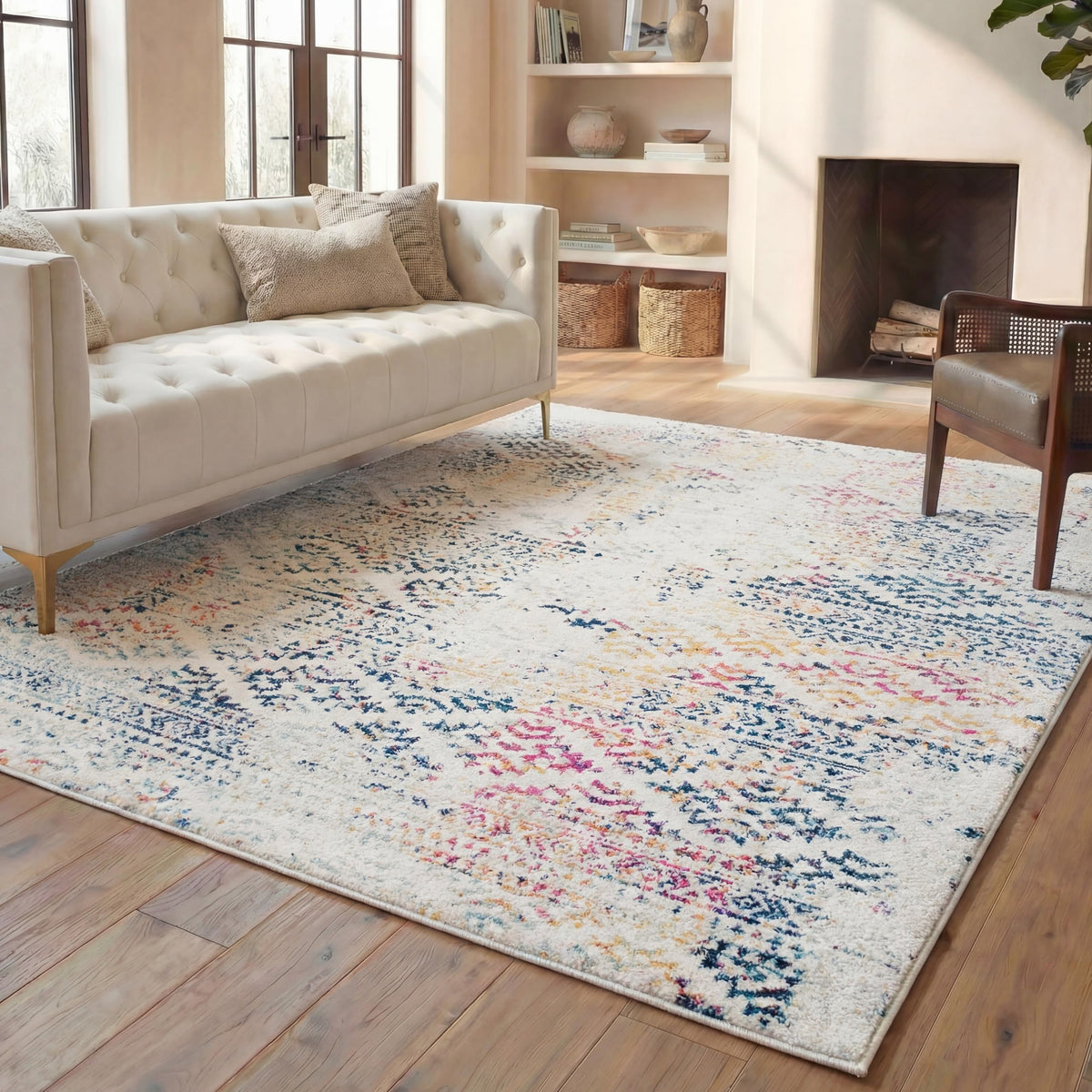 SAFAVIEH Tulum Area Rug 8x10, Large Ivory & Grey TUL272A