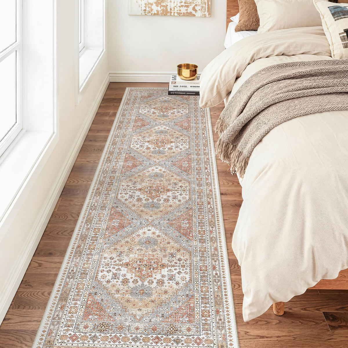 zesthome 5x7 Area Rugs for Living Room,Large Washable Rug,Orange