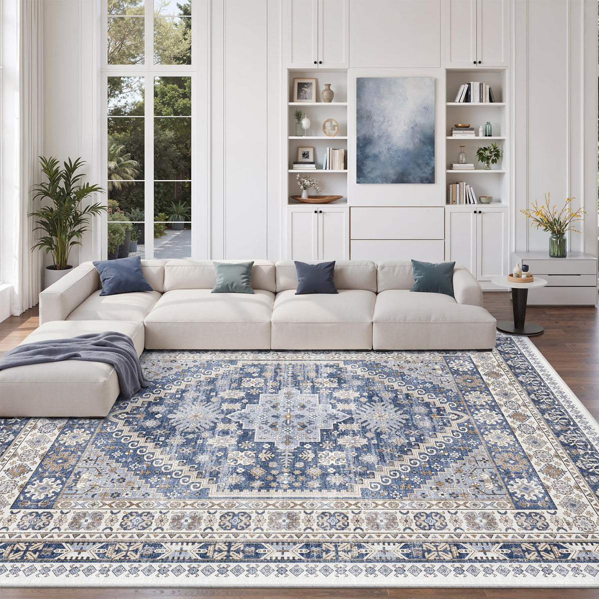 zesthome 5x7 Area Rugs for Living Room,Large Washable Rug,Orange