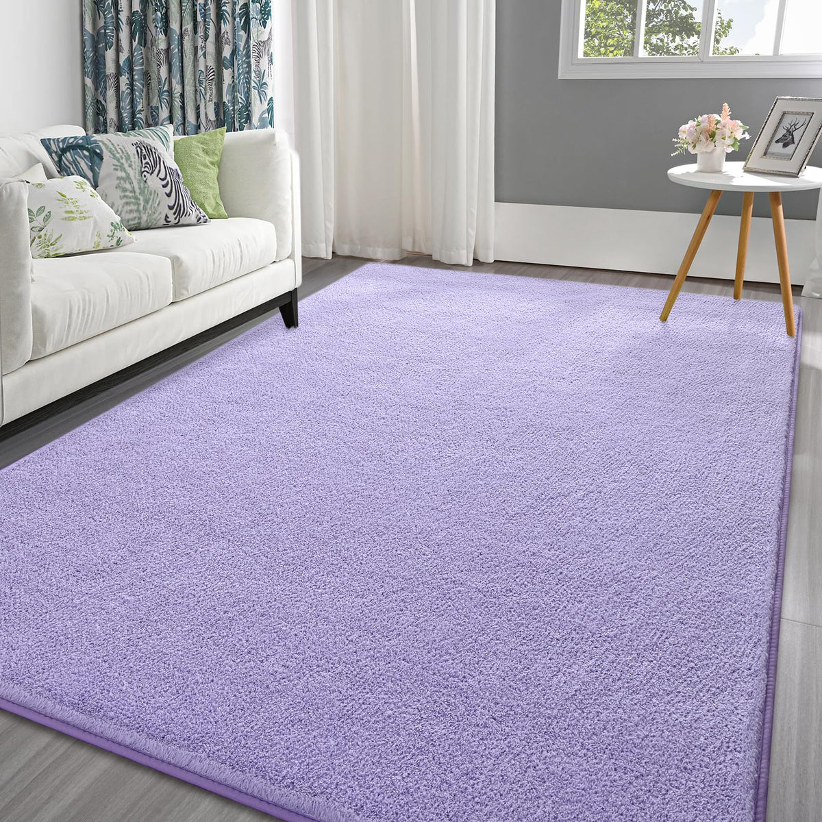 Pettop 4x6 ft Grey Area Rugs for Bedroom Living Room, Washable Memory Foam Indoor Carpet, Modern Aesthetic Minimalist Non Slip Soft Comfy Carpet for Boys Girls Dorm Home Decor